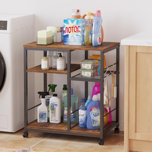4-Tier Rolling Kitchen Cart with Lockable Wheels H5665