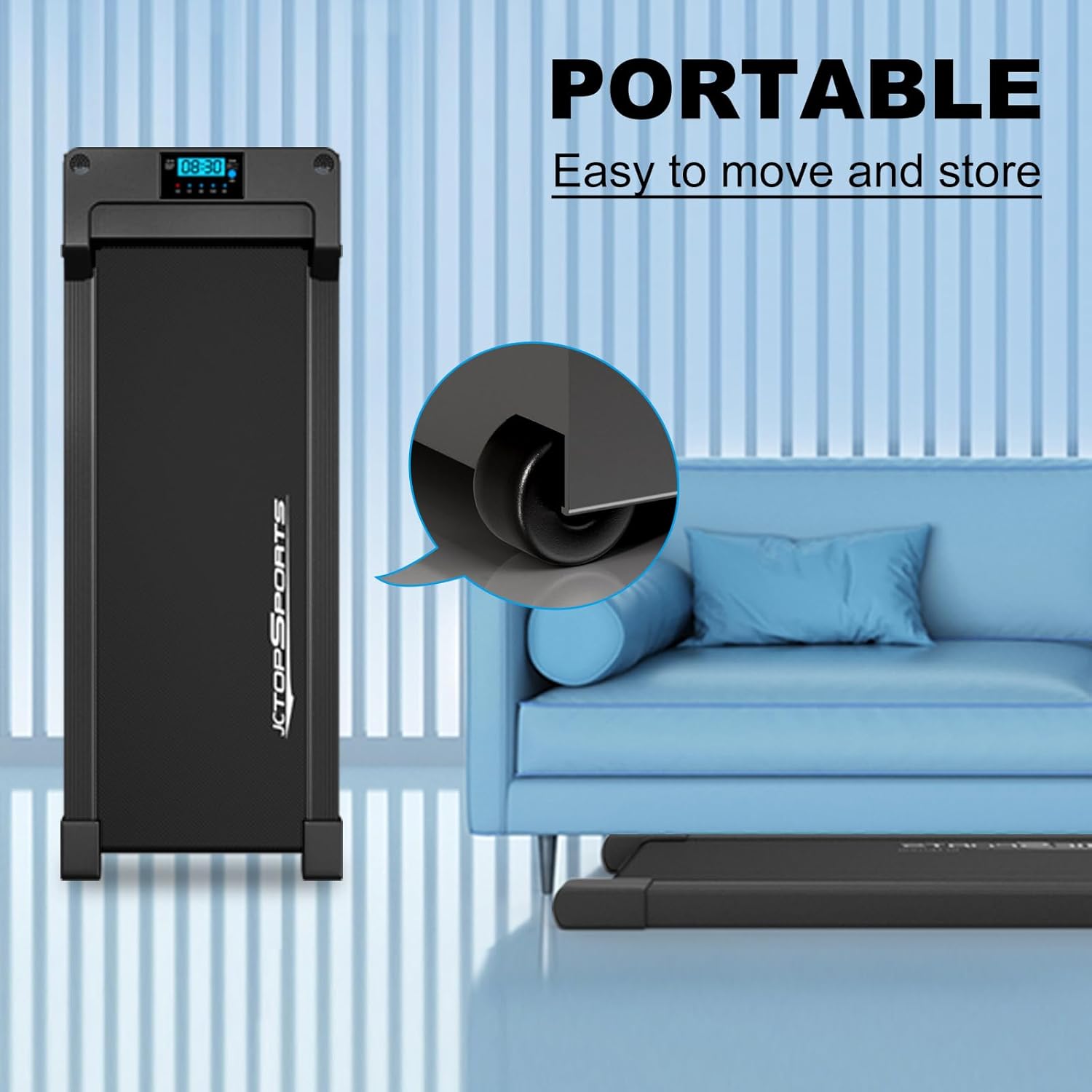 2.5HP Portable Under Desk Treadmill with Remote Control V745699