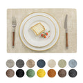 Dark Grey PU Faux Leather Vinyl Placemats Set of 6 Z108