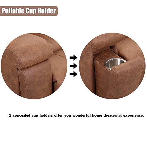 Red Brown Leather Manual Recliner Chair T29781