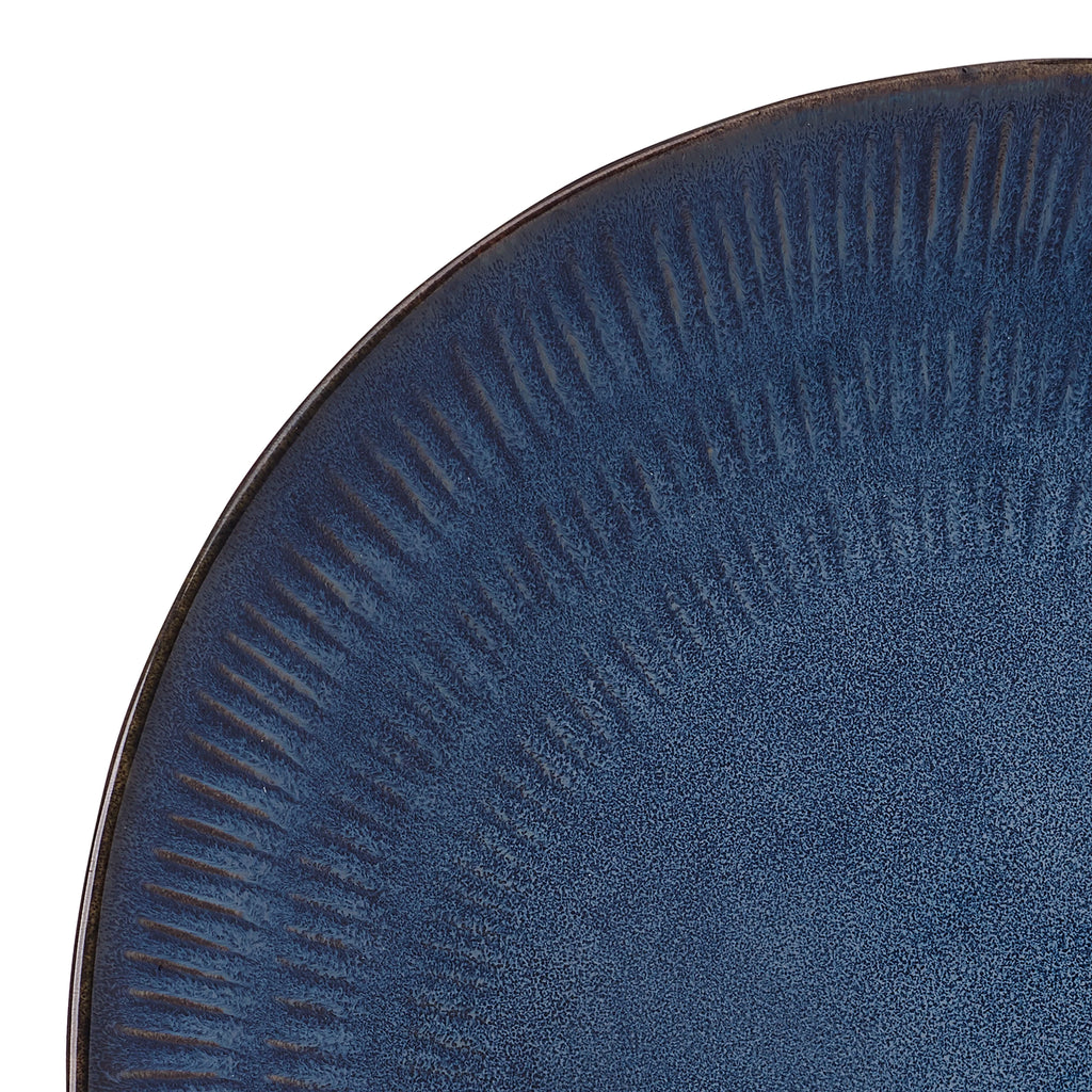 12 Piece Blue Stoneware Dinnerware Set E70314