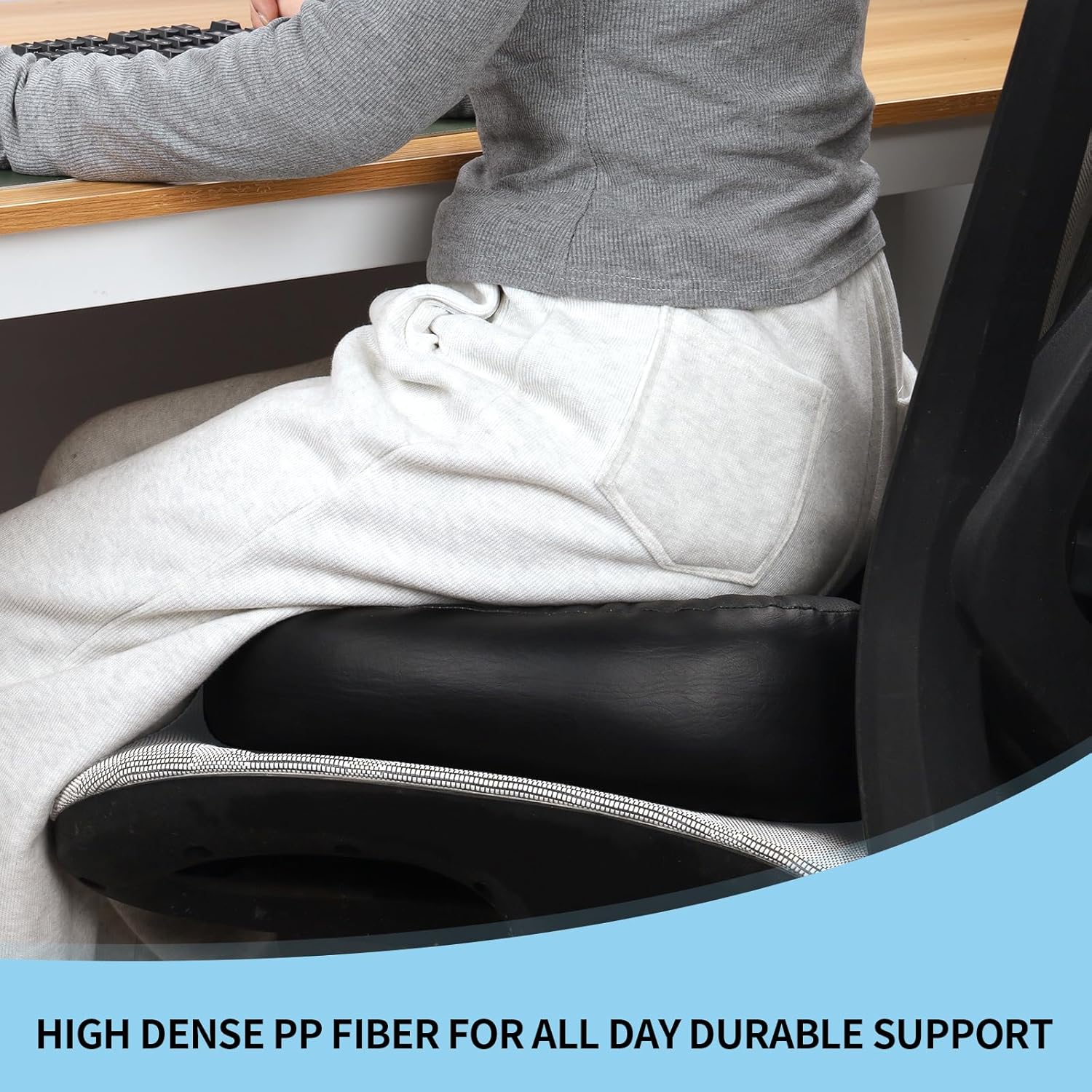Firm Support Leather Seat Cushion for Sciatica W26524