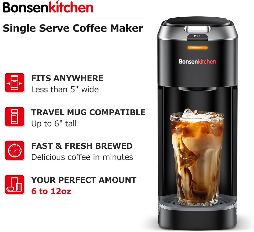 Single Serve Coffee Maker for K Cup Capsule, Brew Sizes 6 to 12oz P9193