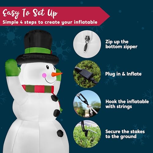 6 FT Tall Christmas Inflatables Snowman with Built-in LEDs A370