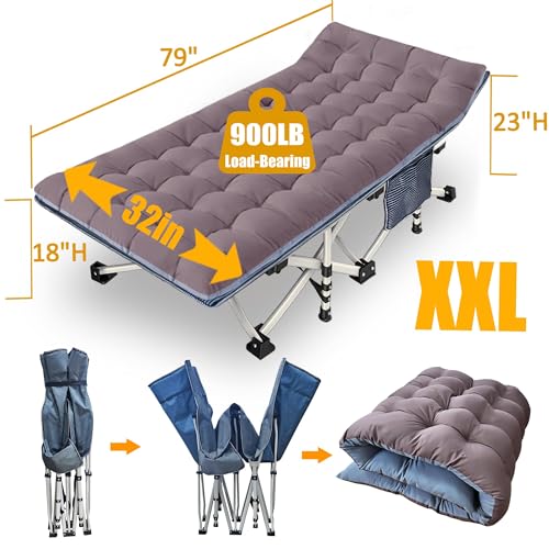 Folding Cot with Thick Pad Heavy Duty Oxford with Carry Bag I4210