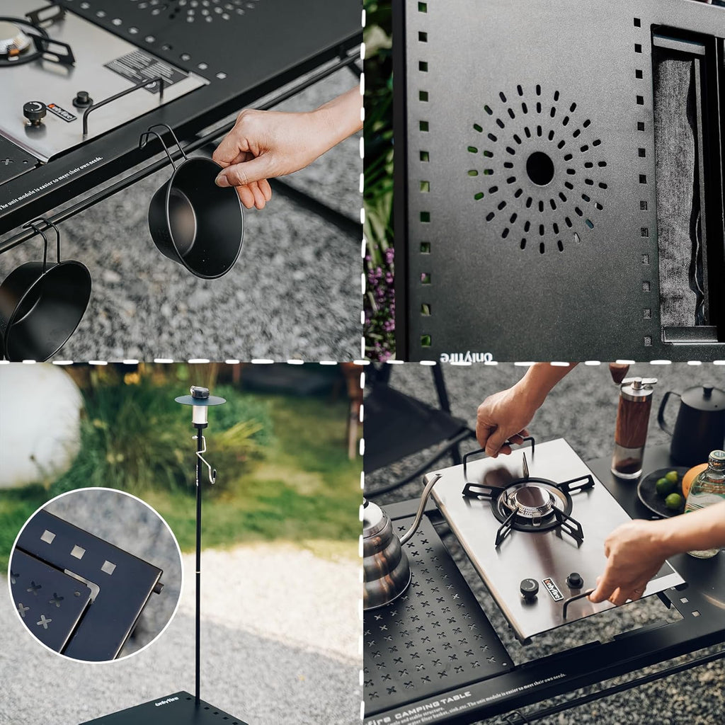 IGT Camping Table Kit with Gas Stove and Carrying Case V683