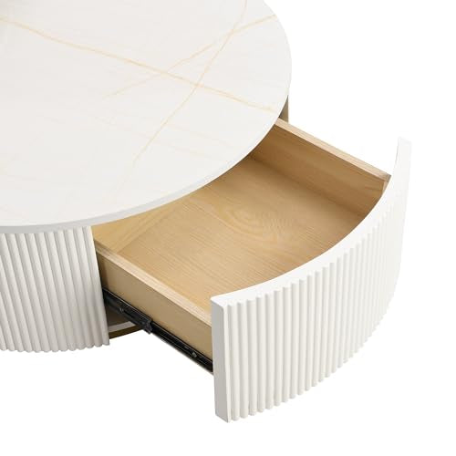 Round Nesting Coffee Table Set of 2 with Drawers W586060