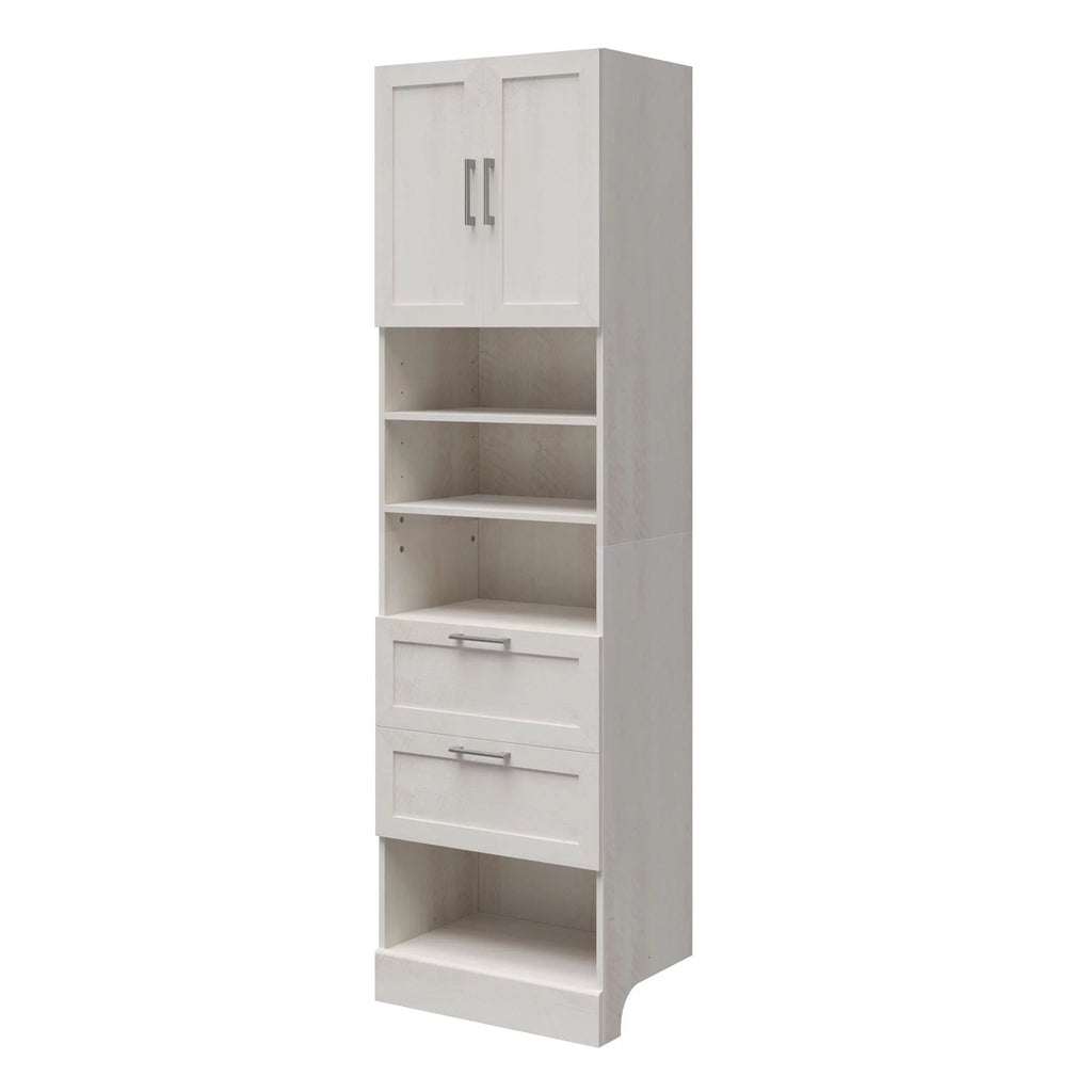 2 Door 2 Drawer Modular Closet Unit, Ivory Oak I9717