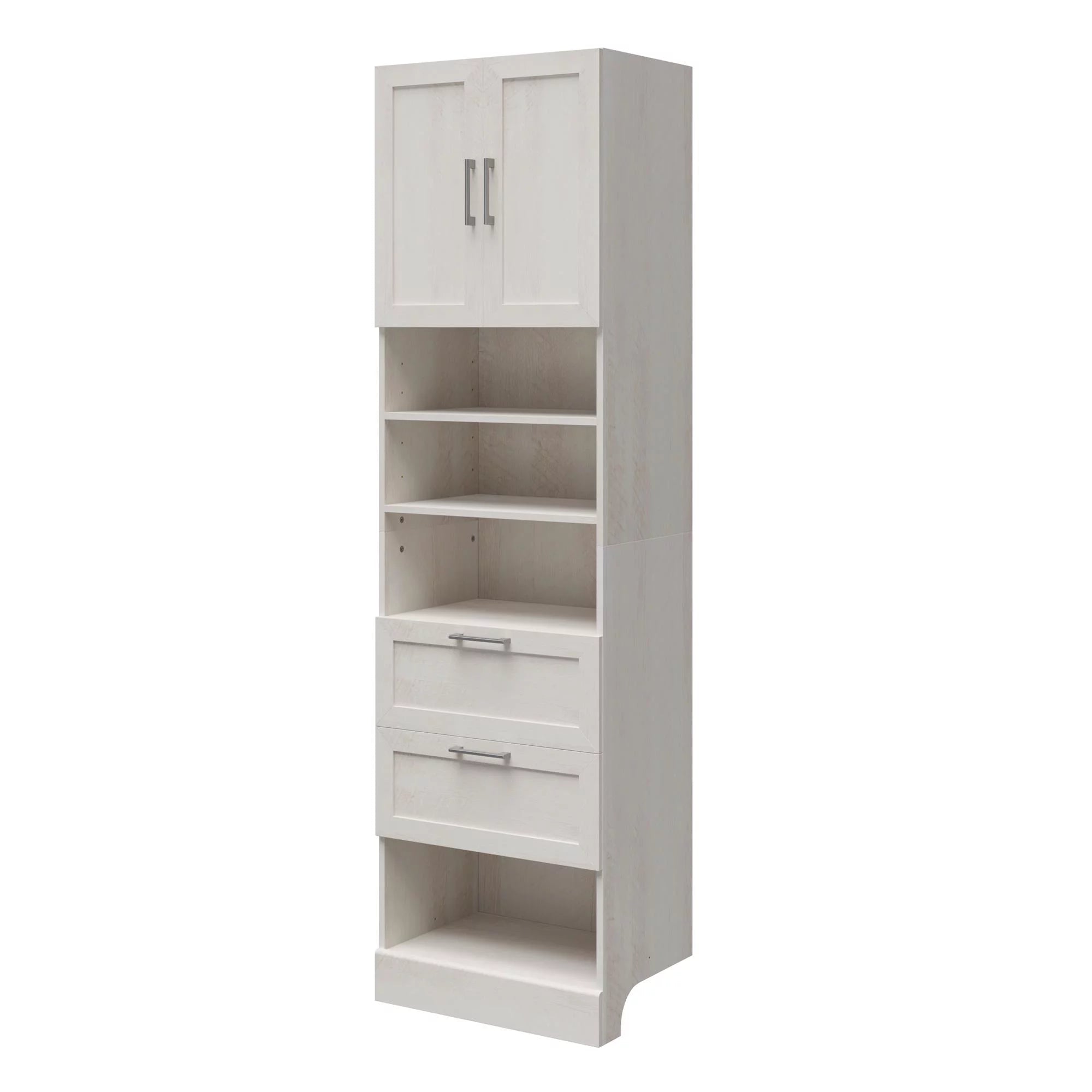 2 Door 2 Drawer Modular Closet Unit, Ivory Oak I9717