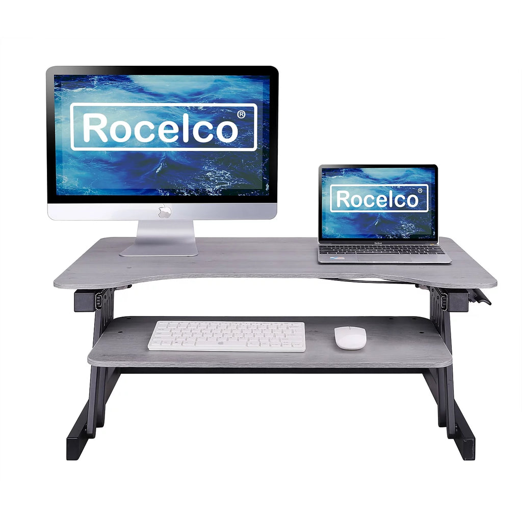 Gray Height Adjustable Standing Desk Converter V850