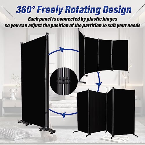 Black 3 Panel Fabric Room Divider M240950