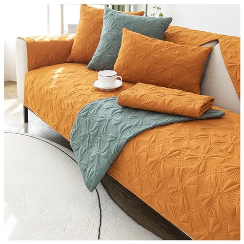 Cotton Linen Floral Pattern Sofa Cover, Non-Slip Slipcover (110x240cm) T62681