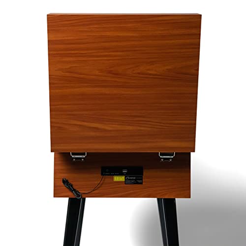8-in-1 Turntable Music Center with Record Player, CD/MP3 Player, FM Radio, Bluetooth, USB Playback, Stereo Speakers, Espresso Y852