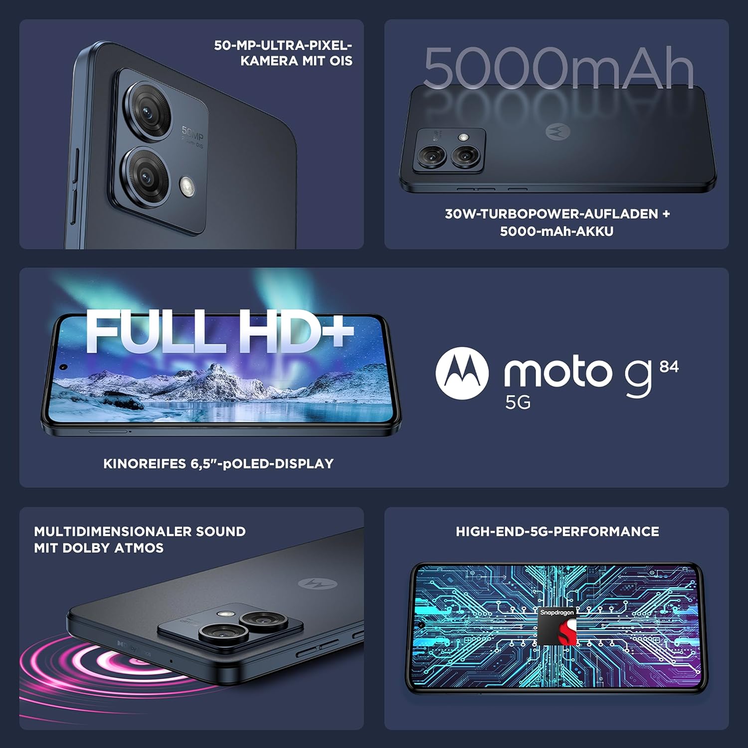 Midnight Blue 256GB + 12GB RAM Dual SIM Android 13 Smartphone F89854