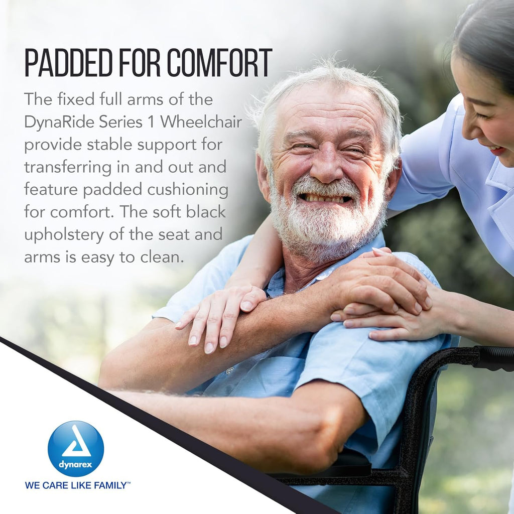 Silver Lightweight Foldable Wheelchair with Fixed Full Arms, 300 Pounds Weight Capacity Z50670