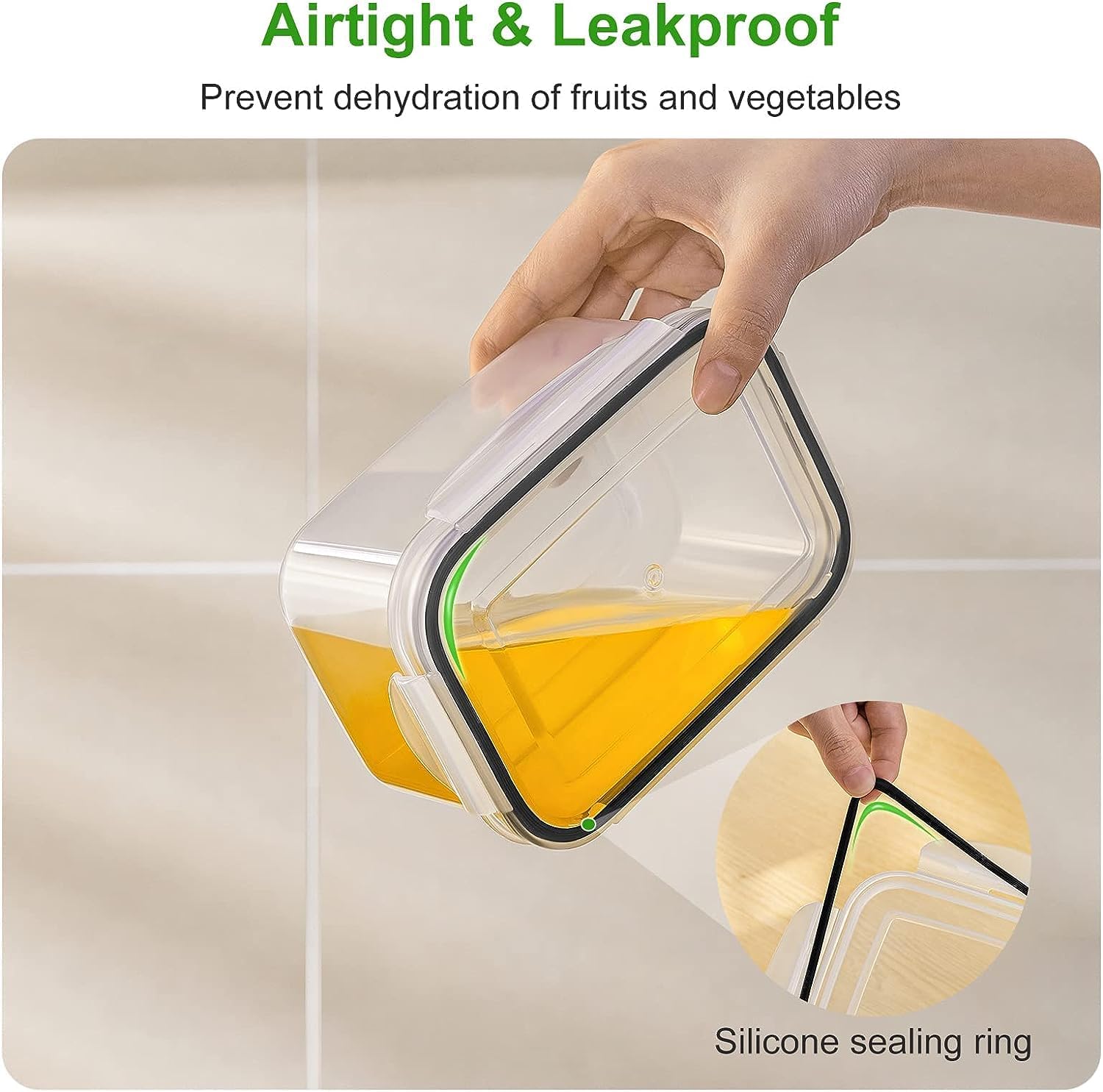 6 PCS Large Leakproof Food Storage Containers with Removable Colander M879228