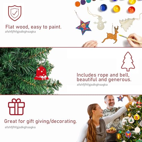 50pcs Unfinished Wood Slice Christmas Ornaments U168