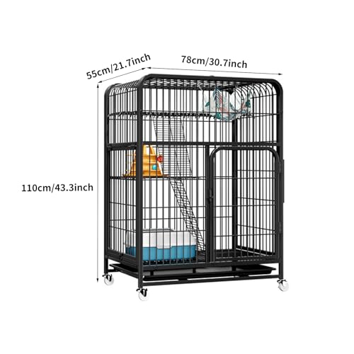 3-Tier Metal Cat Cage with Wheels R4399