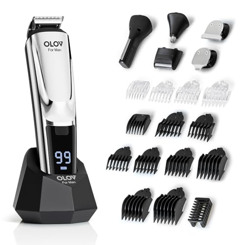 21 Piece Beard Trimmer Hair Clipper Electric Razor with USB Recharge Dock H2372
