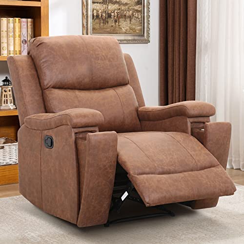 Red Brown Leather Manual Recliner Chair T29781
