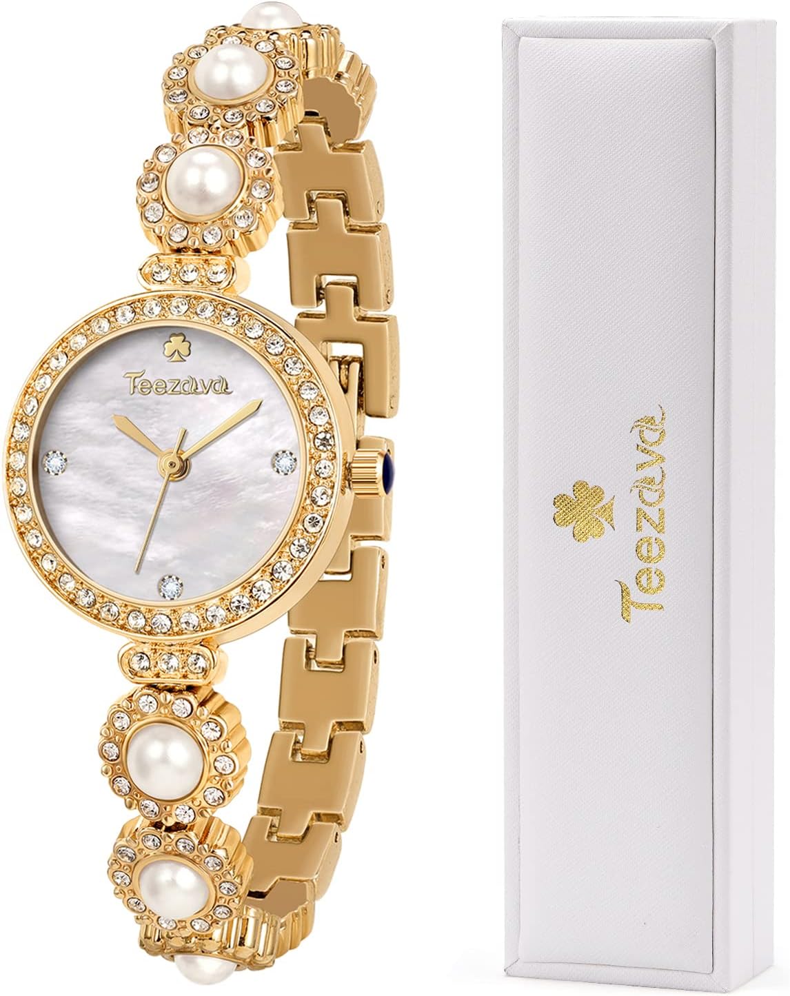 White Mother-of-Peal Dial Stainless Steel Quartz Analog Wrist Watch B883