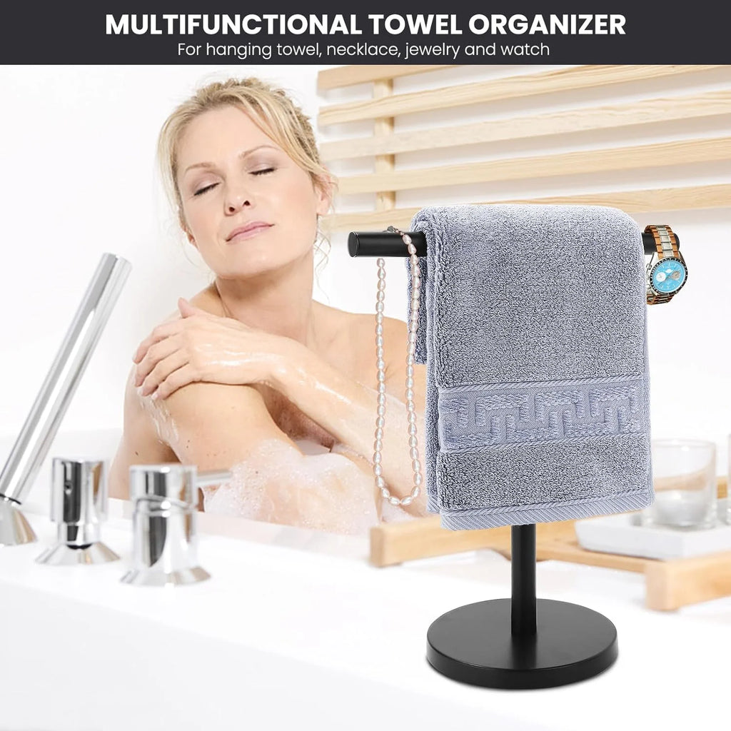 Matte Black Stainless Steel Hand Towel Holder Stand L62314