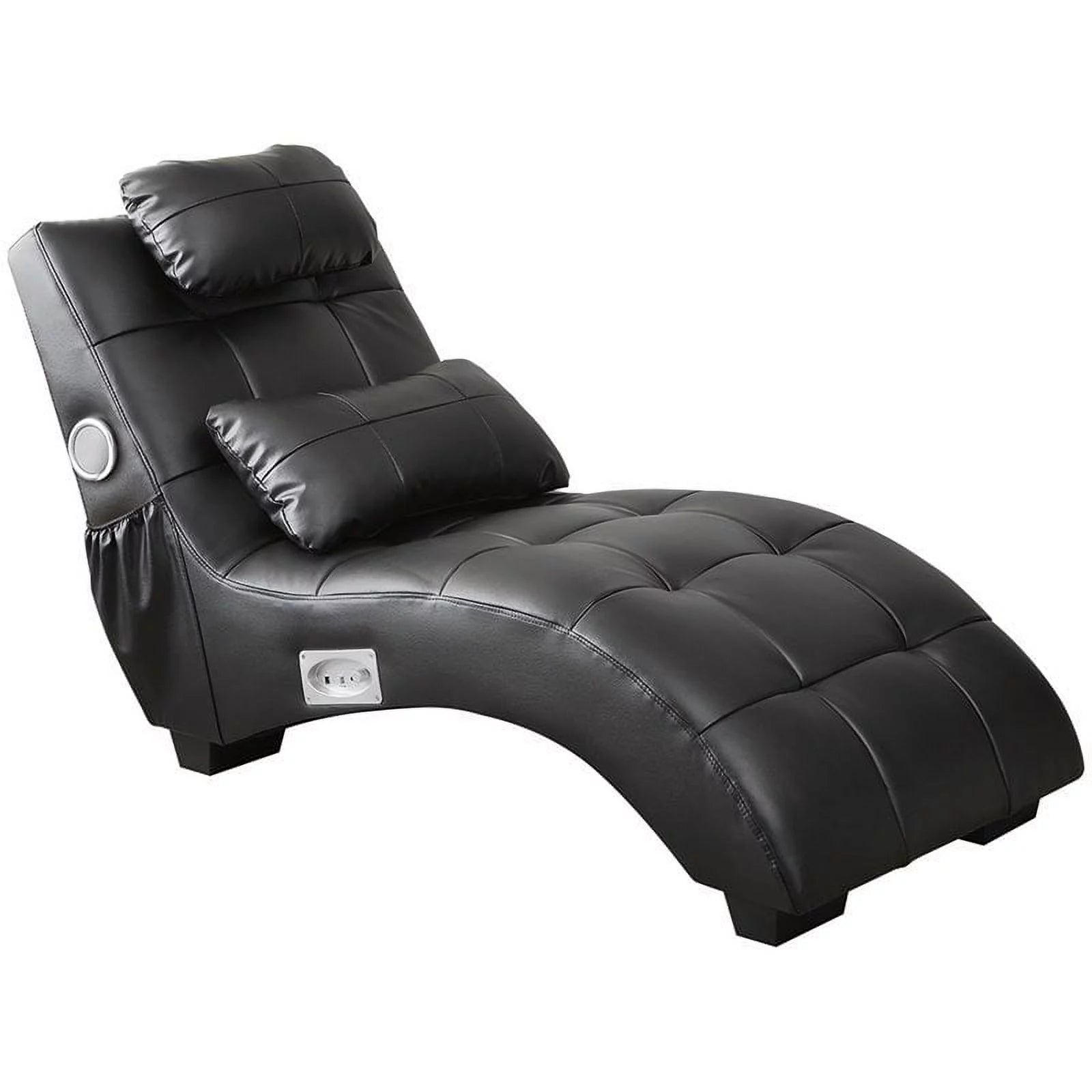 Black Upholstered Chaise Lumbar Pillow N539