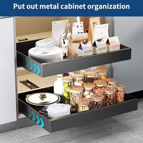 Pull out Cabinet Organizer, Expandable Heavy Duty Slide out Drawers H204