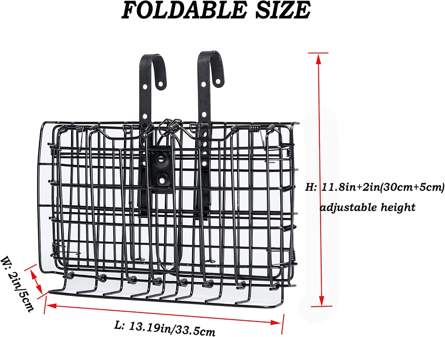 Black Steel Folding Front Bicycle Basket F112443