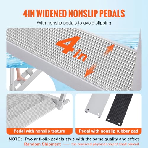 4 Step Aluminum Dock Steps with Nonslip Pedals T9173