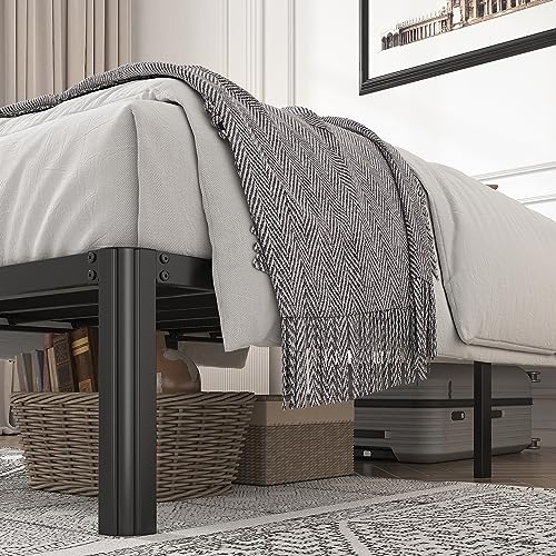 Twin Size 18 Inch Heavy Duty Platform Bed Frame with Steel Slat Support J987