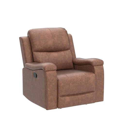 Red Brown Leather Manual Recliner Chair T29781