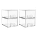 4 Pack Clear Stackable Plastic Storage Drawers C2418