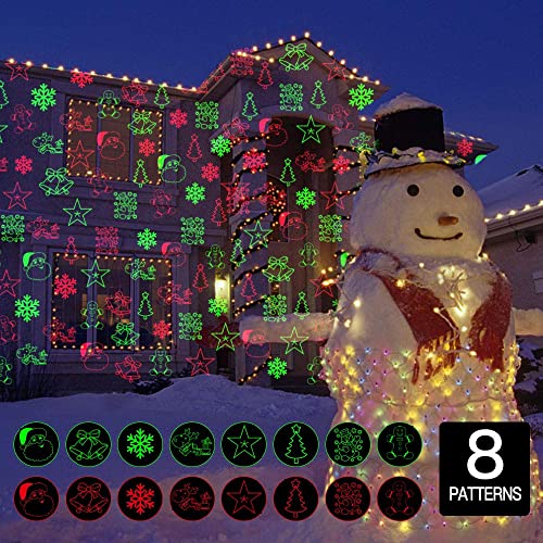 8 Patterns Red and Green LED Laser Projector Lights V2782