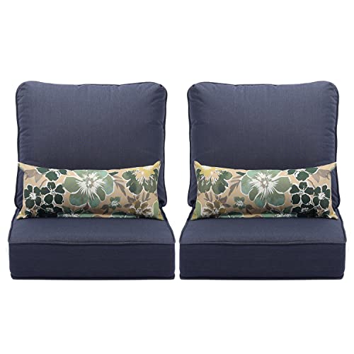 22'' x 24'' Green Outdoor Deep Seat Chair Cushion Set of 2 Seats, 2 Backs, 2 Pillows K875427