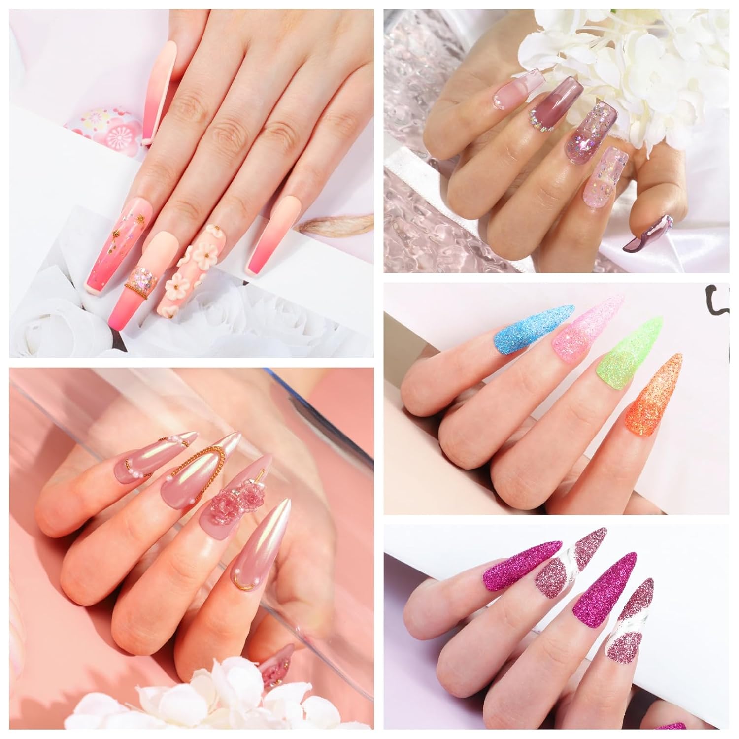 36Pcs Acrylic Nail Kit with Drill and UV Light M48464