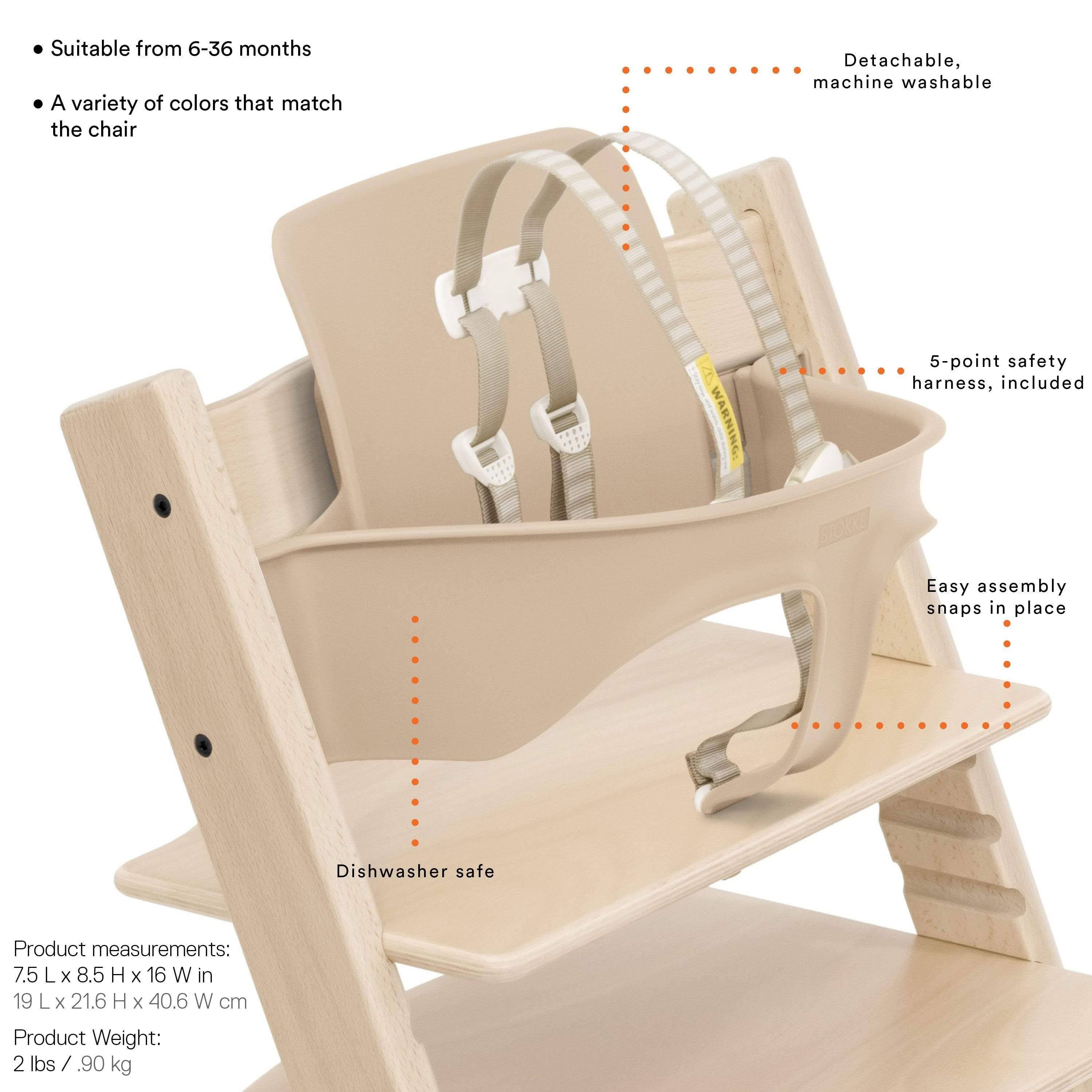 Natural / Icon Grey High Chair B315