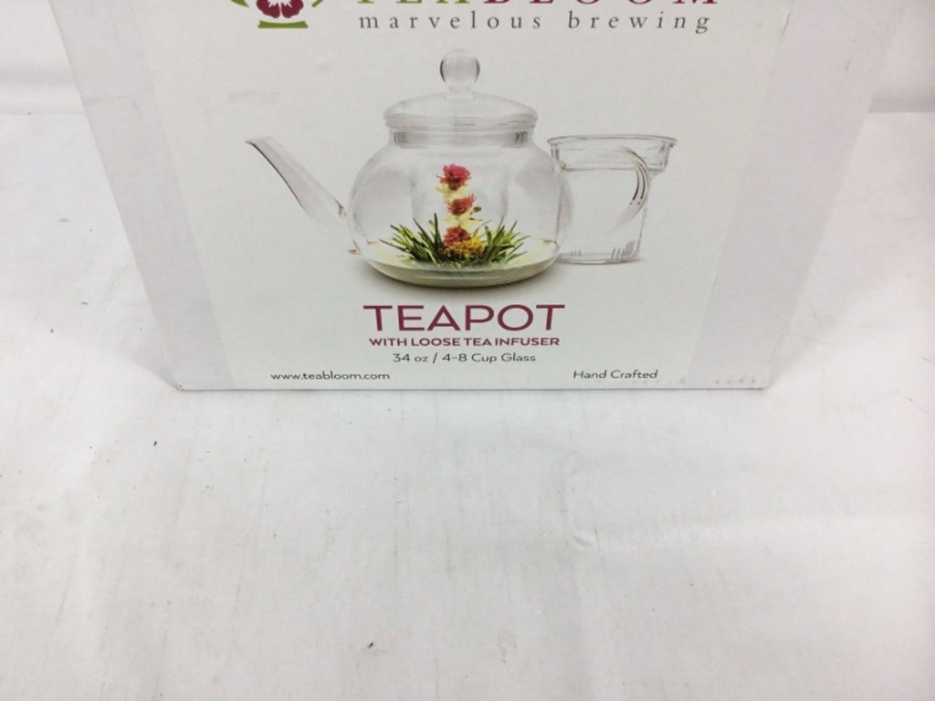 34 oz Heat Resistant Borosilicate Glass Teapot with Infuser G65392