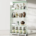 White Two-door Glass Display Cabinet with Locks Y1459
