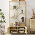 7 Tiers Rattan Bookcase with Doors O285331