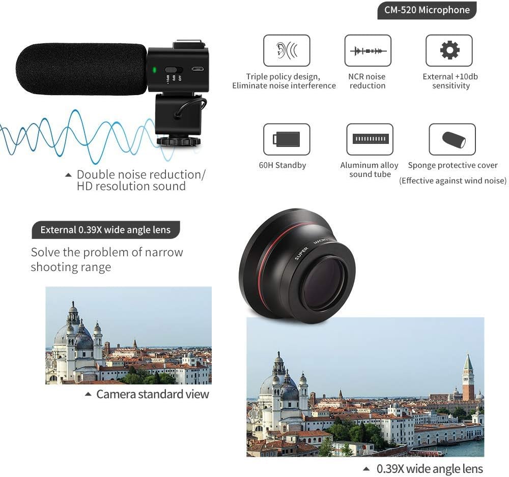 4K Video Camera Camcorder with IR Night Vision 3.0 IPS Touch Screen A872