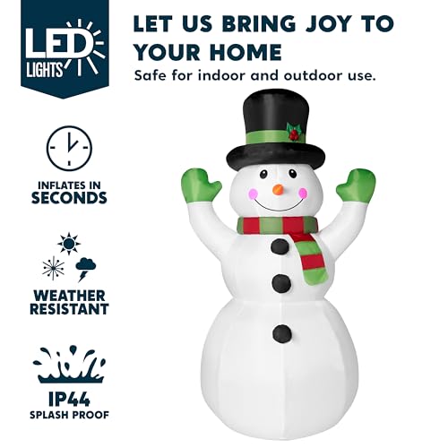 6 FT Tall Christmas Inflatables Snowman with Built-in LEDs A370