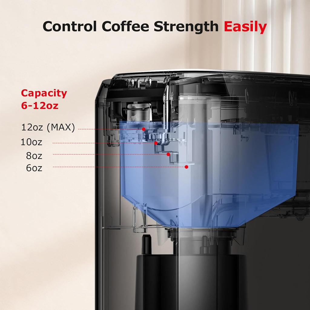 Single Serve Coffee Maker for K Cup Capsule, Brew Sizes 6 to 12oz P9193