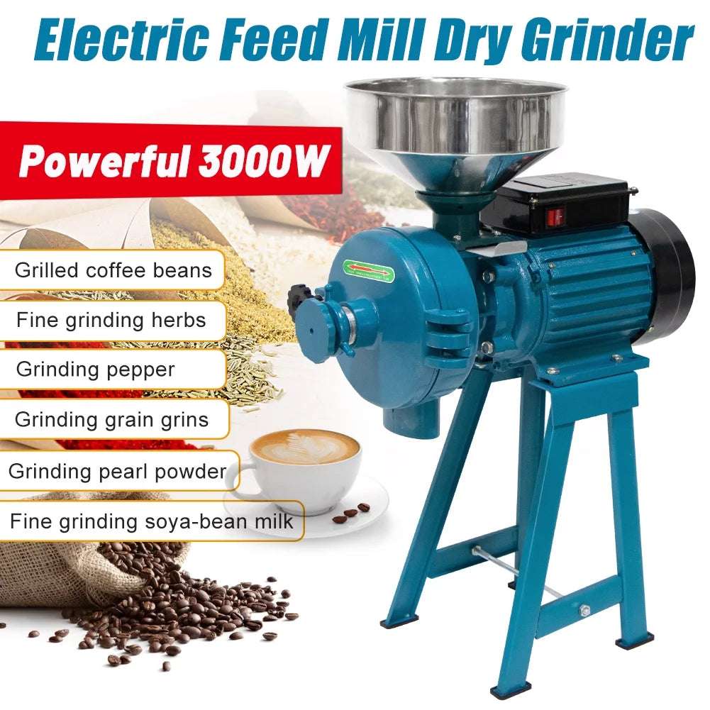 3000W Wet Dry Commercial Electric Grain Grinder Mill M27759