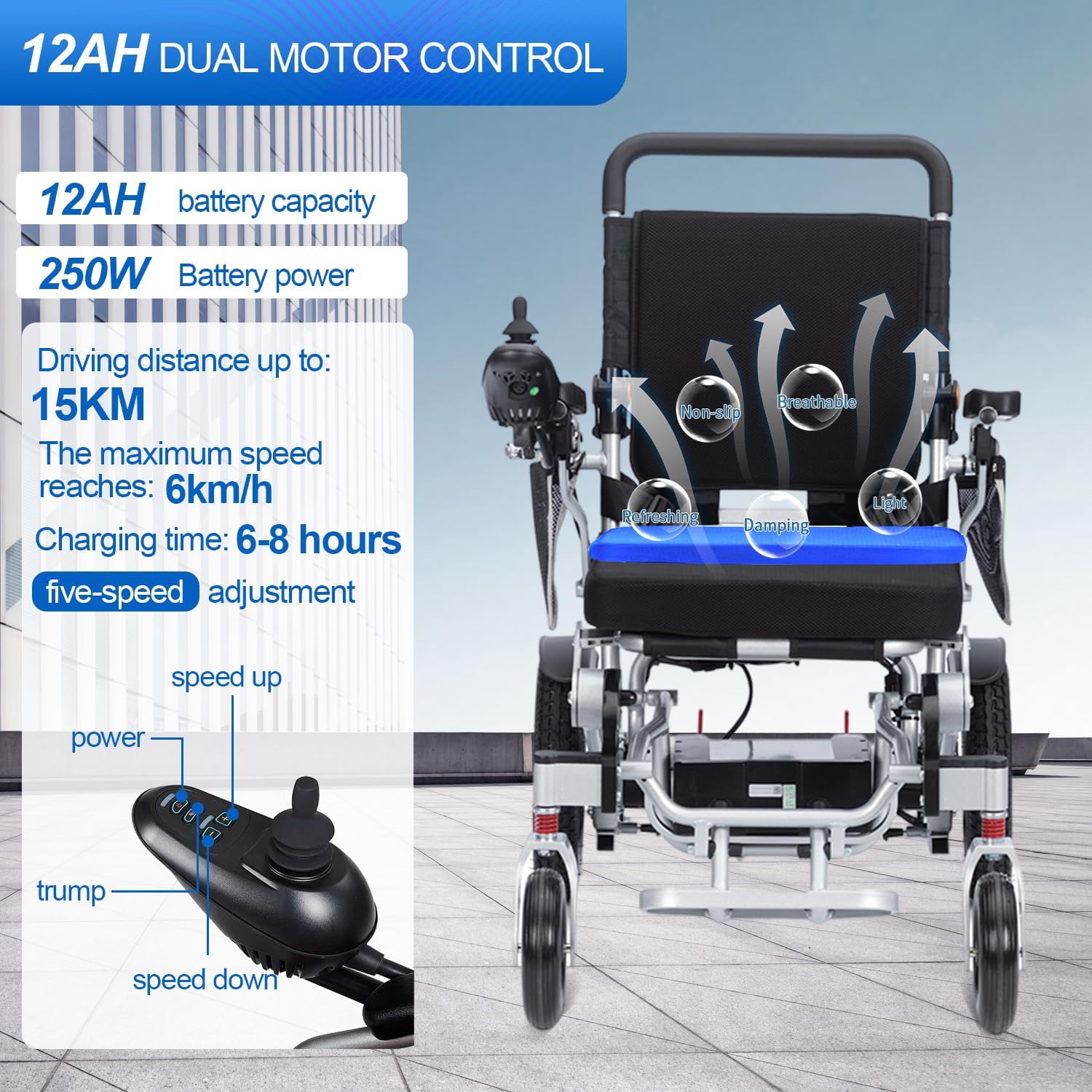 Lightweight Foldable Electric Wheelchair H9320