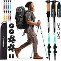 Pair of 2 Lightweight Collapsible Aluminum Trekking Poles with Cork Grip R965192