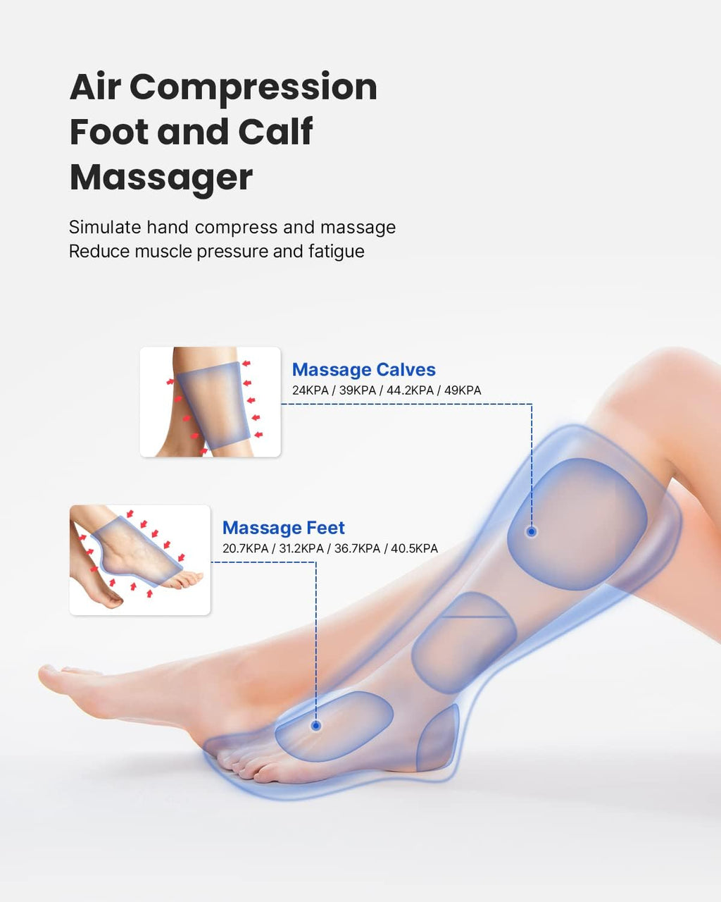 Leg Massager for Foot and Calf with 5 Modes 4 Intensities Z33673