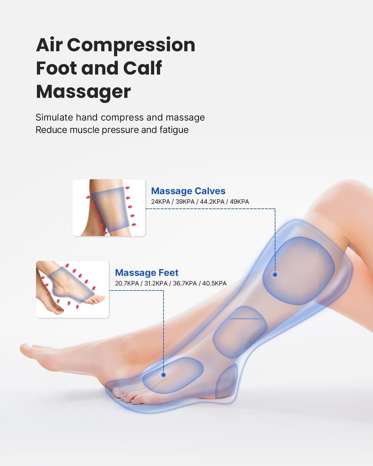Leg Massager for Foot and Calf with 5 Modes 4 Intensities Z33673