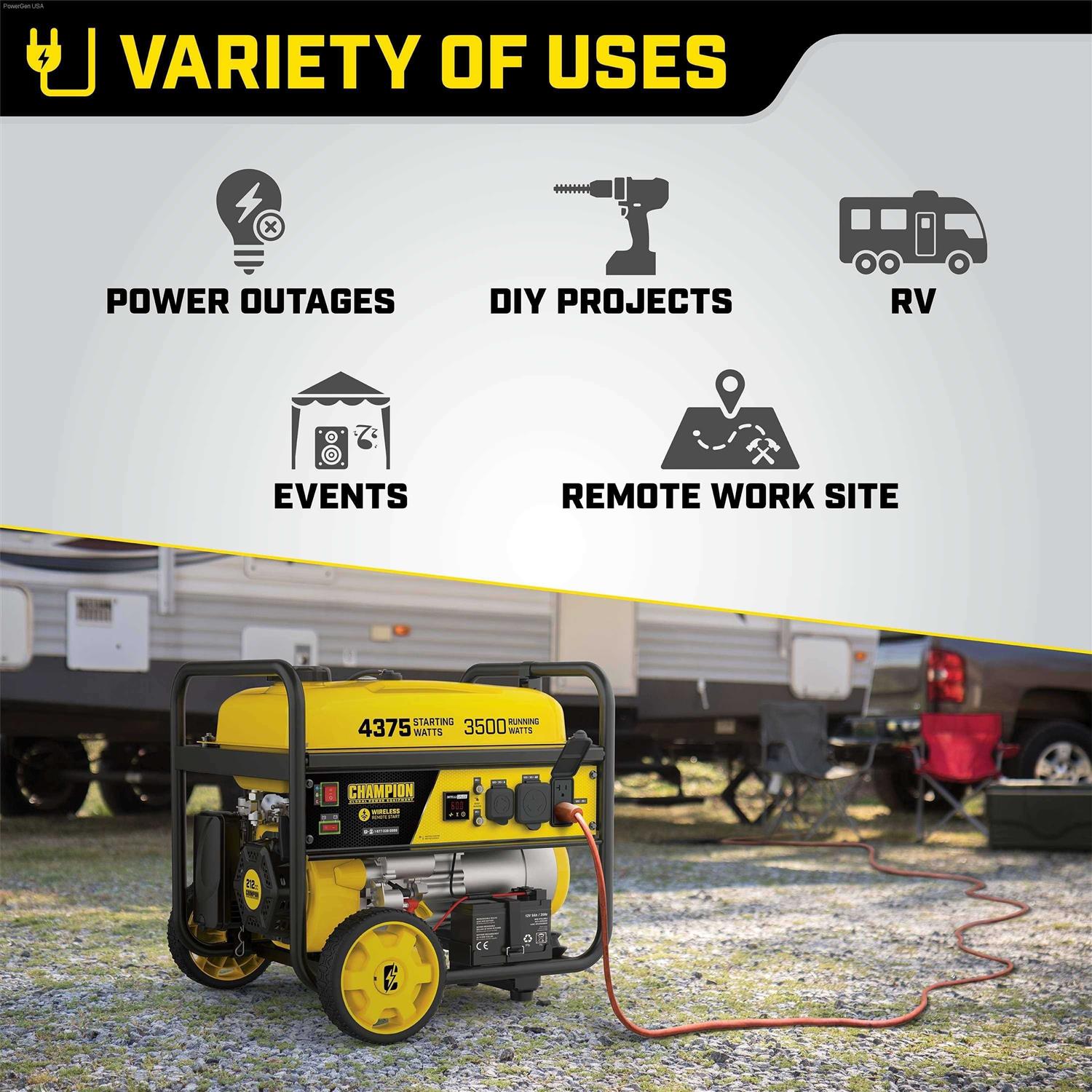 Portable Generator with Wireless Remote Start 3500 Watt R44199