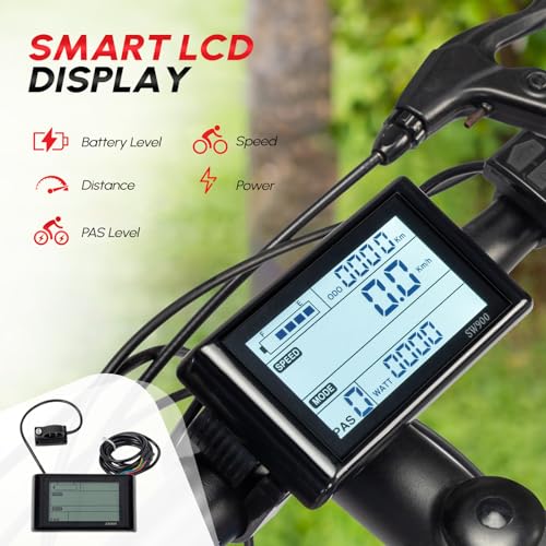 48V 1000W 26" Fat Front Wheel Electric Bike Conversion Kit with LCD Display F2724
